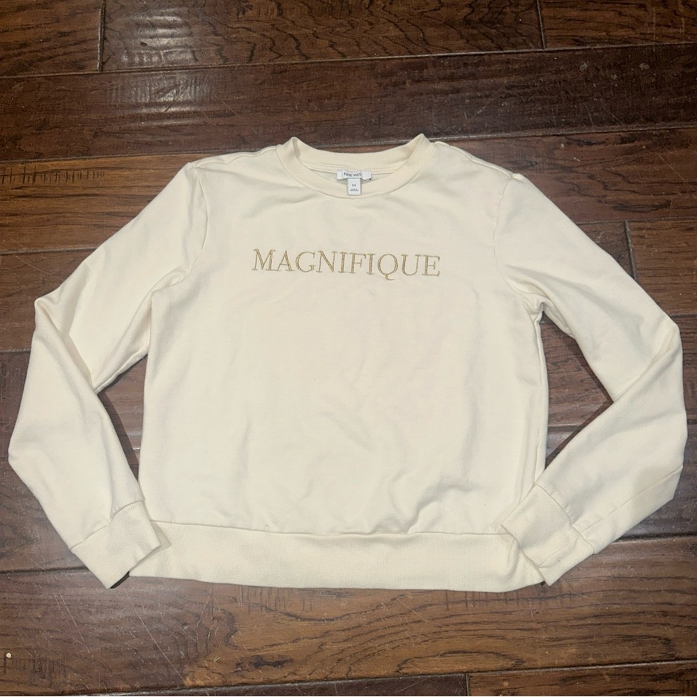 Nine West Women’s Ivory‎ Sweater ‘MAGNIFIQUE’ embroidered size M